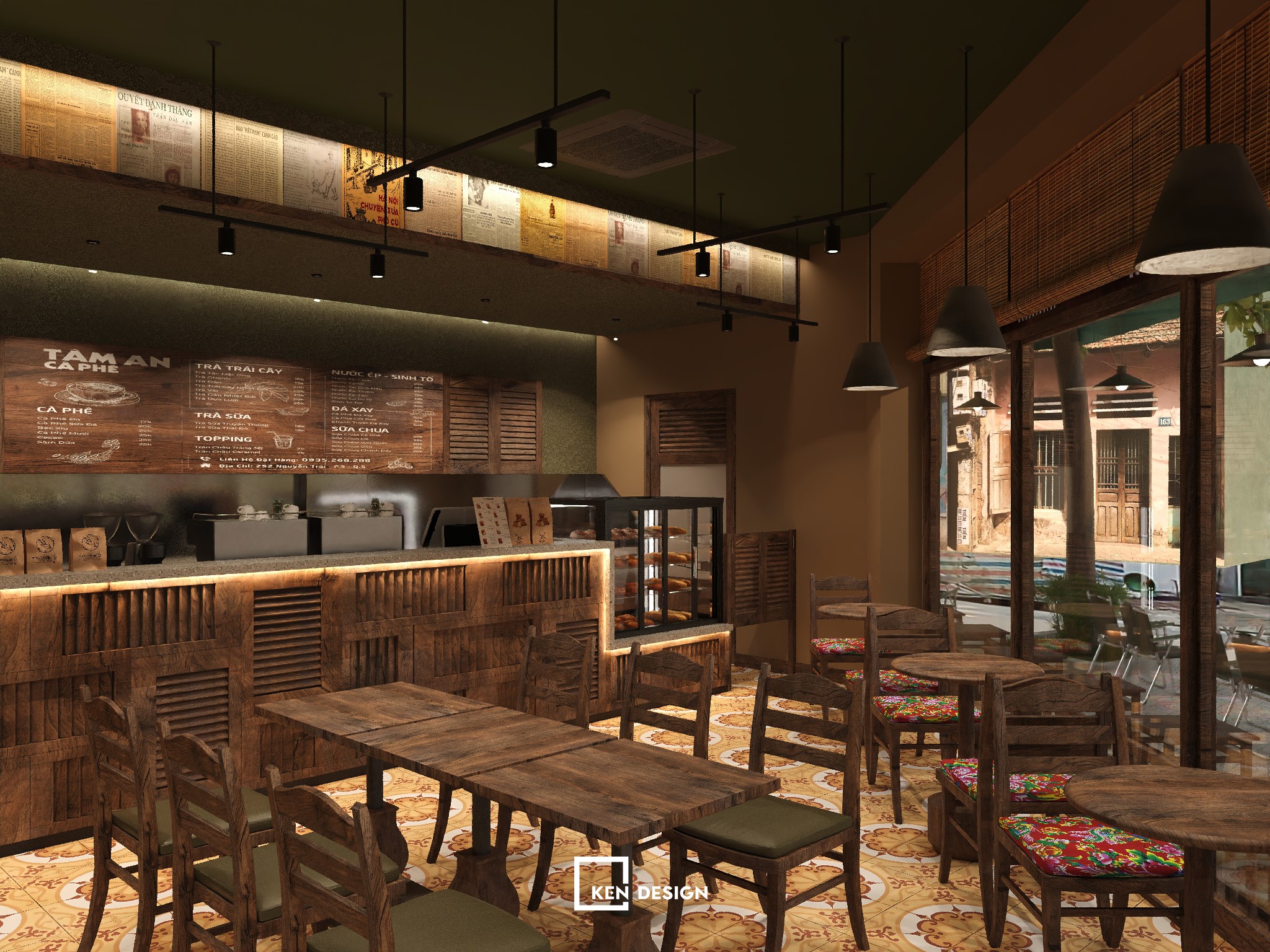 Thiết kế quán cafe 80m2 với 350 triệu